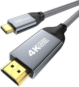 OHBUYAGN USB C to HDMI Cable 4K@60Hz Type C to HDMI Cable Thunderbolt 3/4 to HDMI Cord HDR HDCP 2.2 Compatible for iPhone 15 Series, MacBook, iMac, iPad Pro, Galaxy, Surface, Dell, HP