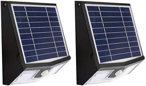 SOLARBASICS Outdoor Solar Light for Steps, Fence, Patio, Walkway, Motion-Sensor Security, Waterproof, 700 Lumen, Bright White LED, Black 2-Pack