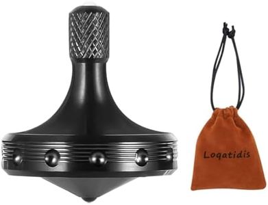 LOQATIDIS Precision Metal Spinning Top, Spin Smooth for A Long Time, Best Spin Time Over 8 Minutes, Perfect Balance Well Made EDC Desktop Gyro Toys for Adults | Unique Gift (Black)