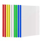 Zigvert 20Pcs Clear Report Covers with U-Type Sliding Bar, 40 Sheet Capacity, Resume Presentation File Clear Folders Organizer School Binder for A4 Size Paper, 5 Colors