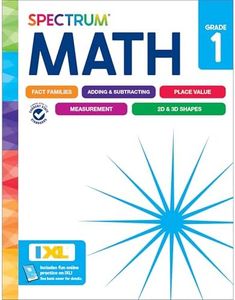Spectrum 1st Grade Math Workbook, Mathematics Activity Book for Kids Ages 6-7, Addition, Subtraction, Place Value, Shapes, and More, Classroom or Homeschool Curriculum