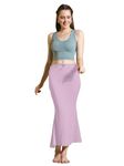 Amazon Brand - Anarva Lycra Saree Shapewear Petticoat for Women, Cotton Blended,Petticoat,Skirts for Women,Shape Wear Dress for Saree(Fish-Shapewear-Lilac-XL)