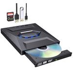 Actpe USB 3.0 Type C External CD DVD RW Optical Drive DVD Burner DVD Writer Super Drive with USB SD/TF Ports for Laptop PC Notebook