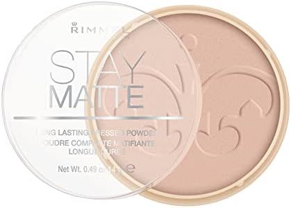 Rimmel London Stay Matte Pressed Powder, lightweight, creamy texture, high coverage, long-lasting shine control for up to 5H, Cruelty-Free