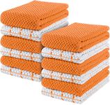 Utopia Towels -12 Kitchen Tea Towels Set - 38 x 64 cm - 100% Ring Spun Cotton Super Soft and Absorbent Dish, Bar Towels (Orange)