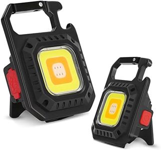 Yizhet Portachiavi Torcia Mini, 2 Pezzi COB Luce Portachiavi Ricaricabile 800 Lumen 7 Modalità Torcia Portachiavi con Magnete e Gancio IP65 Impermeabile per Riparazione Emergenza Garage Campeggio