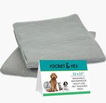 rocket & rex Washable Pee Pads for Dogs | Reusable Puppy Pads, Training Pads for Dogs | Super Absorbent & Eco-Friendly Dog Pee Pads | Single Purchase, Less Waste | Small Business | 2-Pack, 22 x 22