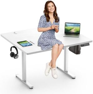 Escritorio eléctrico regulable en altura, estable, sin sacudidas, estructura de acero sólido, asiento ergonómico de pie, escritorio para ordenador, pantalla LED de un solo toque con 3 funciones de