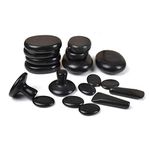 QYLHH 18 Hot Massage Stones Set Natural Basalt Warm Rocks Kit for Home Spa Massager