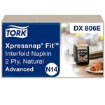 Tork Xpressnap Fit Natural Dispenser Napkin N14, Compostable 2-ply, 36 Packs x 120 Napkins, DX806E