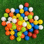 KOFULL 50 Pack Practice Golf Balls Plastic Golf Balls with holes Golf Practice Balls, Driving Training Balls Range