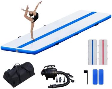 FunWater 10ft Inflatable Gymnastics Mat, Training Mats 4 inches Thick, Gymnastic Tumbling Tracks for Home Gym/Yoga/Cheerleading with Electric Pump