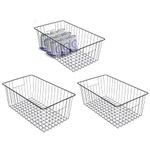 Nprohuge Freezer Organizer Bins, Upright Freezer Baskets for 16, 17, 21 cu.ft Standup Freezer, Durable Freezer Organizer Fully Use Space Improve Air Circulate, 3Pcs, Black