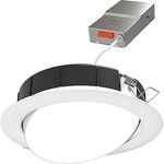 Juno WF6 ADJ SWW5 90CRI MW M6 Wafer-Thin LED Downlight, Adjustable Trim, Switchable CCT 2700K, 3000K, 3500K, 4000K, and 5000K, 90+ CRI, Matte White, 6-Inch