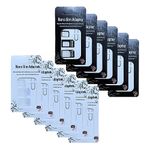 Sim Card Adapter Kit - 12 Pack Nano Micro Standard 4 in 1 Converter with Ejector Pin Tool，6 Pack Black + 6 Pack White Sim Card Tool