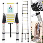 SMS53 Extendable Telescopic Mag Hinge and Dual Ultra Stabilizer Portable Aluminium Folding Ladder, 3.2 m (10.5 ft)