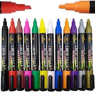 RIDINO Liquid Chalk Pen Markers - Chalkboard Marker Erasable on Blackboard, Glass, Window, Mirror and Kids Art-Chalk Pen Includes Reversible Chisel & Bullet Tip - Wet Erase Ink(12 Colors)