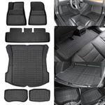 SUPER LINER Floor Mats for Tesla Model 3 Custom Fit 2021-2023 All-Weather Cargo Liner Rear Cargo Tray Trunk Floor Mat Interior Accessories