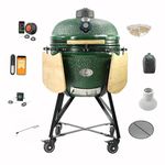 YNNI 25" GREEN XL Chip Feeder Kamado Bundle Oven BBQ Grill Extra inc Trolley TQTT25GR