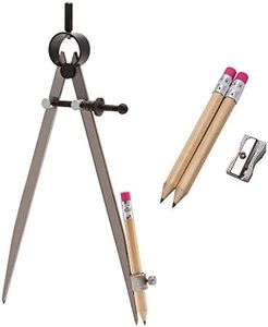 ALLY Tools 8 Inch Precision Locking Spring Divider/Woodworking Compass with Pencil Holder INCLUDES Two Pencils and Pencil Sharpener Ideal for Drawing, Drafting, Carpentry