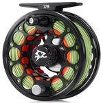 Piscifun Sword Fly Fishing Reel with Line, Pre-Loaded CNC-Machined Aluminum Alloy Fly Reel, Light Weight and Corrosion Resistance Design, 7/8wt Black