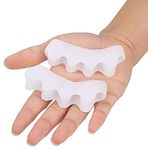 AlexVyan Original White 1 Pair(2 Pcs) Silicone Gel Orthotic Toe Separator Finger Separator Stretchers Alignment Fingers Cushion Foot Care for Overlapping Special For Manicure Pedicure and Nail Art