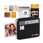 Kodak Mini 3 Retro 4PASS Portable Photo Printer (3x3 inches) + 68 Sheets Gift Bundle, Black