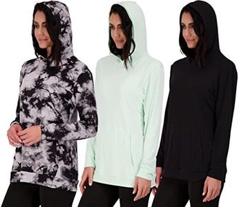 3 Pack: Women's Just My Plus Size Long Sleeve Hoodie Pullover Casual Sweatshirt Fashion Dry Fit Lounge Active Yoga Running Athletic Exercise Gym Workout Outdoor Top Ladies Kangaroo Pocket- Set 3, 3X