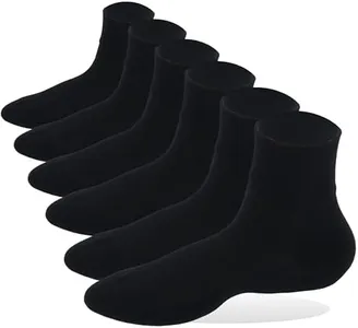 Forcool Diabetic Women's Men's Non Binding Loose Top Seamless Toe Wide Ankle Low Cut Cotton Diabetic Socks for Summer, Medium 6 Pairs Black