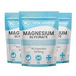Magnesium Glycinate 1000mg | 180 Vegan Capsules (not Tablet, Gummies or Powder) High Strength Magnesium Bisglycinate Elemental | UK Made