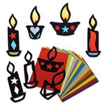 Springboard Stained Glass Silhouette Candles Activity Pack - Make Your Own Diwali and Christmas Decorations - Arts and Crafts for Kids - Early Years Resources - 32-Pack - 24-30 cm - Assorted Colours