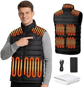 Heated Gilet for Men and Women with 20000mAh Battery Power Bank, Heated Vest with 9 Heating Zones for Outdoor Work Skiing Hiking Fishing, Heated Body Warmer Jacket Coat for Winter Christmas(XL)