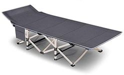 BLURISM Folding Fishing Bed Chair, Foldable Camping Bed with Right-Angle Non-Slip Feet, Portable Camping Bed That Can Lie Flat, Outdoor Beach Sunbathing