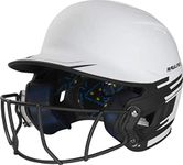 Rawlings Mach Ice Fastpitch Softball Senior Batting Helmet with Face Guard, White/Black