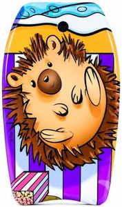 PMU 26 Inch Hedgehog Printed Bodyboard – Lightweight Body Board with Wrist Leash & Slick Bottom for Beach, Sea & Pool Fun