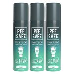 Pee Safe Toilet Seat Sanitizer Spray (75ml - Pack Of 3) - Mint| Reduces The Risk Of UTI & Other Infections | Protects From 99.9% Germs & Travel Friendly | Anti Odour, Deodorizer