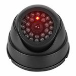 JUSTOP Dome Dummy CCTV Camera Outdoor/Indoor Waterproof With Reality LED Light Fake CCTV Cam - Black (1 Pack)