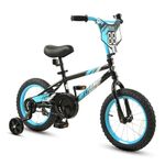 RoyalBaby 14 inch Kids Bike Dynamo BMX Style Training Wheels Included Number Plate, Ages 3-5 Year Old Multiple Colors, Blue