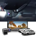 Fitcamx 4K Front and Rear Dash Cam Compatible with 2023 2024 Toyota Corolla LE SE XLE XSE Hybrid Hatchback, OEM Style, Dual 2160P+1080P UHD Video WiFi, Loop Recording G-Sensor, Easy to Set, 128GB Card