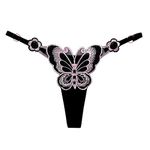 money7 Women's Sexy Panties, Lace Thongs Gee-String,Japanese Butterflies Panties Lingerie for Sex,Low Waist Thongs Underwear Black