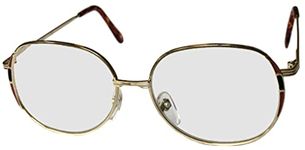 gardenolympia Reading Glasses Large Retro Gold Metal Frame Readers Women's +2.00 5010