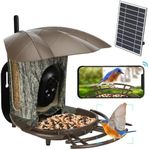 SuplutuX Bird Feeder with Camera, Smart Bird Feeder Camera Wireless Outdoor, Auto Capture Bird Video & APP Instant Notifications, 6W Solar Panel, 64GB Card