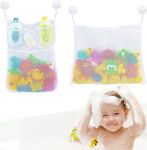 AUMA Bath Toy Storage -Bath Toy Organiser Mesh Bath Toy Organiser Durable Design + 2 Extra Strong Suction Cups Large Storage/Bag/Holder for Toys