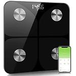 Scales for Body Weight Composition Analyzer Monitor, High Precision Measuring for BMI, Visceral Fat, Muscle, Body Age etc, Smart APP for Fitness Tracking(Black)