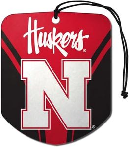 FANMATS 61623 NCAA Nebraska Cornhuskers Hanging Car Air Freshener, 2 Pack, Black Ice Scent, Odor Eliminator, Shield Design with Team Logo