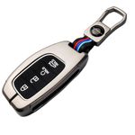 Keycept™ Metal key cover for Hyundai Creta | Venue | Alcazar | Elantra | i20 | Tucson | N Line | EV and facelift models for 4 button smart key.