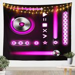 jejeloiu Retro Music Wall Hanging Equalizer and Player Wall Blanket Retro Fashion Style Tapestry Retro Music Record Wall Art XLarge 70"x92"