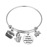 Gzrlyf Women Writer Bracelet Only The Strongest Women Become Writers Inspirational Gifts for Writer Author Editor (Bracelet)