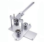 ChiButtons Button Maker Kit 44mm (1 3/4") Badge Press Machine-B400 + 44mm Round Die Moulds + 100 set Button Components + Adjustable Circle Cutter (Silver-New)