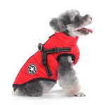 Aywoja Dog Coat with Harness Waterproof Dog Coat Easy to put on and take off Winter Warm Dog Clothes Dog Jacket